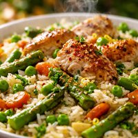Chicken and Rice with Spring Vegetables