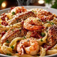 Chicken and Shrimp Carbonara