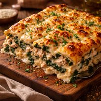 Chicken and Spinach Alfredo Lasagna