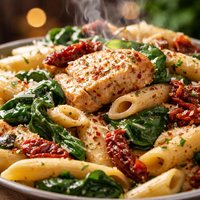 Chicken and Spinach Pasta with Sun Dried Tomatoes
