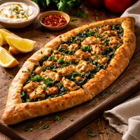 Chicken and Spinach Turkish Style Pizza