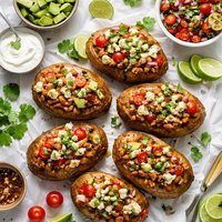 Chicken and Tomato Topped Potatoes