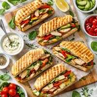 Chicken and Vegetable Paninis with Tarragon Mayonnaise