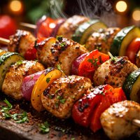 Chicken and Vegetable Skewers