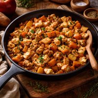 Chicken Apple and Yam Hash