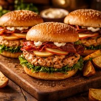 Chicken Apple Bacon Burgers