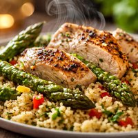 Chicken Asparagus with Cous Cous