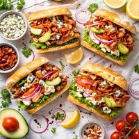 Chicken Bacon and Blue Cheese Sandwiches