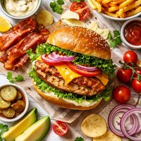 Chicken Bacon Cheeseburger Deluxe