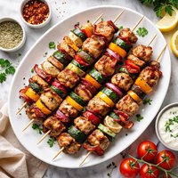 Chicken Bacon Shish Kebabs
