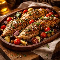 Chicken Bake Mediterranean Style