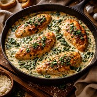 Chicken Baked in a Spinach Cream Sauce
