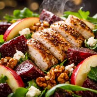 Chicken Beets Apple and Walnut Salad