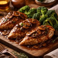 Chicken Breasts and Broccoli with Madeira Sauce