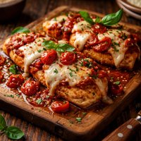 Chicken Breasts Smothered in Tomatoes and Mozzarella