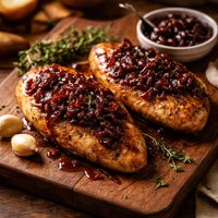 Chicken Breasts with Balsamic Onion Jam