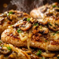 Chicken Breasts with Cheese Mushrooms Onions