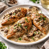 Chicken Breasts with Mushroom Cream Sauce