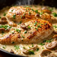 Chicken Breasts with Wine and Cream Reduction