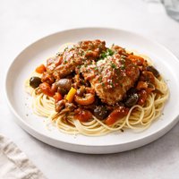 Chicken Cacciatore Over Pasta