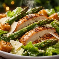Chicken Caesar Salad with Asparagus
