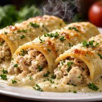 Chicken Cannelloni with Cream Sauce