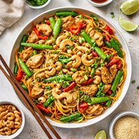 Chicken Cashew and Noodle Stir Fry