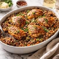 Chicken Casserole W Pork Sausage Brown Wild Rice