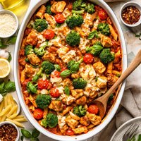 Chicken Casserole with Pasta Tomato and Broccoli
