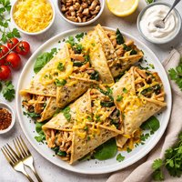Chicken Cheddar Crepes with Mushrooms