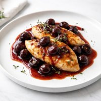 Chicken Cherries Flambe