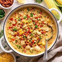 Chicken Corn Chowder with Roasted Red Peppers