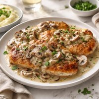 Chicken Cutlets with Creamy Mushroom Gravy