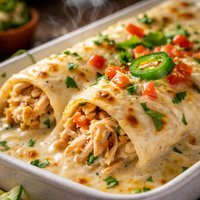 Chicken Enchiladas in Creamy White Sauce