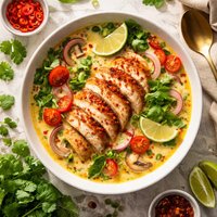 Chicken Floating in Curried Coconut Soup