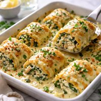 Chicken Florentine Lasagna Rolls