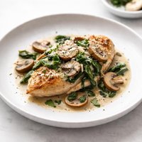 Chicken Florentine with Fresh Mushrooms