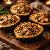 Chicken in Acorn Halves