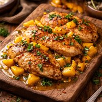 Chicken in Mango and Wine Sauce