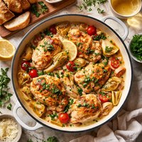 Chicken in Muscadet Sauce with Artichokes