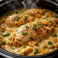 Chicken in Onion Buttermilk Gravy Slow Cooker