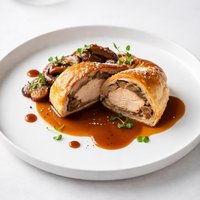 Chicken in Puff Pastry with Madeira Sauce