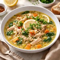 Chicken Lemon Soup W Rice and Vegetables