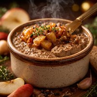 Chicken Liver Pate Crock with Apples and Onions