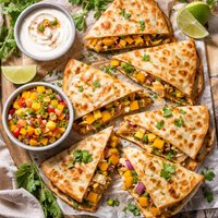Chicken Mango and Brie Quesadillas