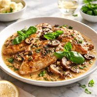 Chicken Marsala with Basil and Mushrooms