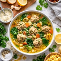 Chicken Meatball Soup with Pasta