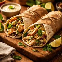 Chicken Mint and Coleslaw Wraps