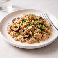 Chicken Mushroom and Brown Rice Slow Cooker Casserole