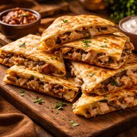 Chicken Mushroom and Cheese Quesadillas